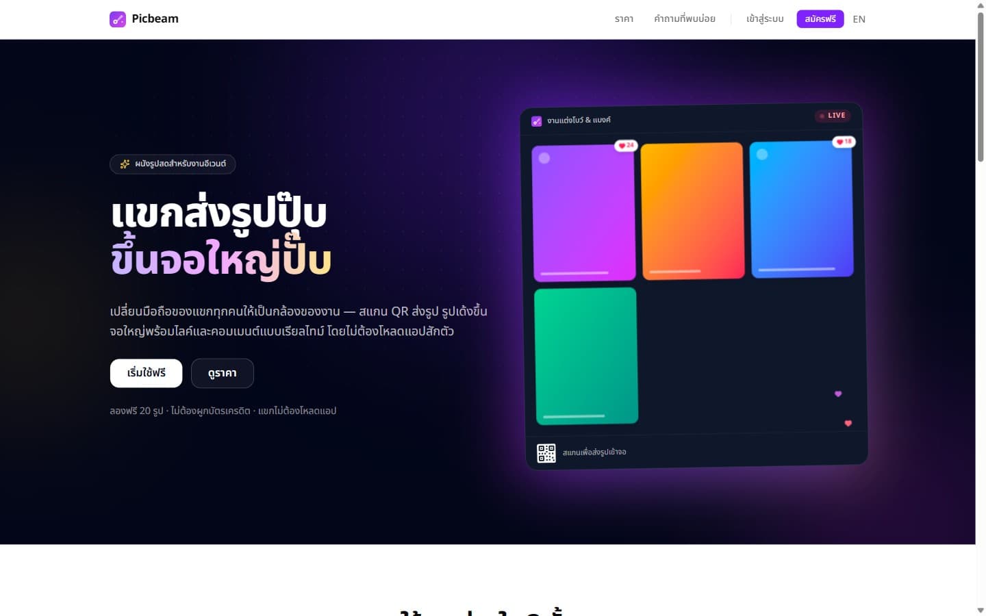 Picbeam — โปรดักต์ของเราเอง · SaaS